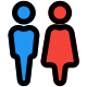 Male and female bathroom stickman signal logotype icon