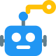 Robot unlock tool with key, authentication process isolated on a white background icon