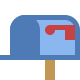 Caixa postal aberta bandeira pra baixo icon