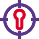Unlock key hole isolated on a white background icon