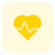 Cardiology department in the hospital with a heart and an oscillating wave logotype icon