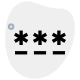 Input login passcode with private asterisk symbol icon