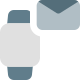 Instant messenger facility on smartwatch isolated on white backgsquare, icon