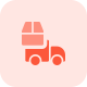 Delivery cargo truck shipping items to consignee icon