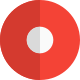 Geometric circle dot shape with ring pattern icon