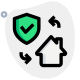 Home loan security with insurance policy isolated icon