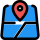 Location with pin point navigation isolated on white background icon