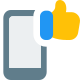 Positive feedback with thumbs up symbol layout icon
