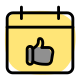Thumbs up or like gesture in calendar icon