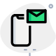 Email and message notification on smartphone with envelope icon