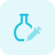 Blood serum testing at laboratory isolated on a white background icon