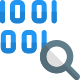 Binary file searching code magnifying glass online icon
