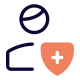 Insurance policy of an single user provided by company icon