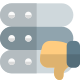 Server compromise with thumbs down feedback gesture icon