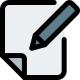 Paper and writing pen isolated on a white background icon