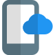 Smartphone with cloud connected storage plan layout icon