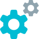 Cogs used for setting and mantinance in computer operating system icon