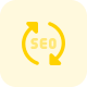 Seo program reload with arrow loops isolated on a white background icon