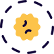 Study of a microorganism like virus and other infectious disease icon