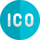 ICO logotype isolated on a white background icon