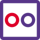 Two circular rings logo of image hosting web portal, flickr icon