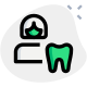 Female tooth repair isolated on a white background icon