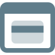 Online purchase with debit or credit card on a private browser icon