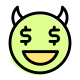 Dollar eyes greedy devil facial expression emoticon icon