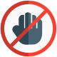 No touching of items in a shopping mall icon