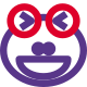 Frog grinning and squint at same time icon
