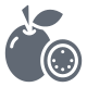 círculo-de-design-sólido-de-maracujá-e-vegetais-externo icon