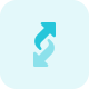 Data transfer syncing with arrows in loop icon