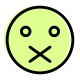 Mouth crossed for forbidden speaking expression emoji icon