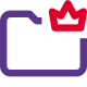 Crown logotype on system folder isolated on a white background icon