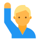 Man Raising Hand Skin Type 2 icon