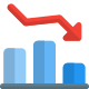 衰退期の外部棒グラフと折れ線グラフ ビジネス シャドウ タル リビボ icon