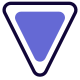 Yield sign for warning and end road icon