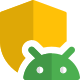 Android security with defensive technology on latest smartphone icon