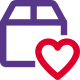 Favorite shipping address with a heart logotype icon