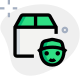 Delivery agent face logotype with logistic delivery box icon