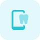 Cell phone to book in upcoming dental Care visit appointment icon