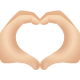 cuore-mani-carnagione chiara-emoji icon