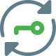 Key encryption on a file syncing software icon