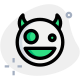 Happy wired emoticon with wired eyes looks icon