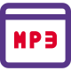 Music library of mp3 collection on web portal icon