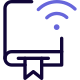 Downloading a book over to wireless Internet connectivity icon