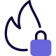 Firewall security with device locking and unlocking facilty icon