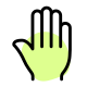 Five finger hand gesture for greeting or party voting symbol icon