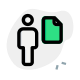 Employee sharing a single file on an online server icon