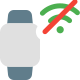 Smartwatch in no wifi zone isolated on white backgsquare, icon